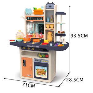 Juguete Set Cocina 65 Piezas Luz Sonido Azul Infantil 100cm