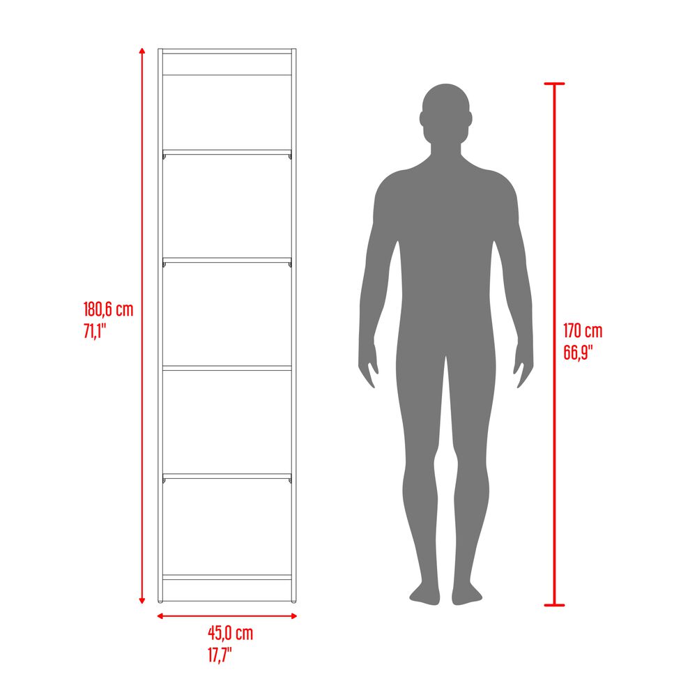 Estante Organizador 5 Niveles Negro Y Cafe 180,6x45x29,9 Cm image number 7.0