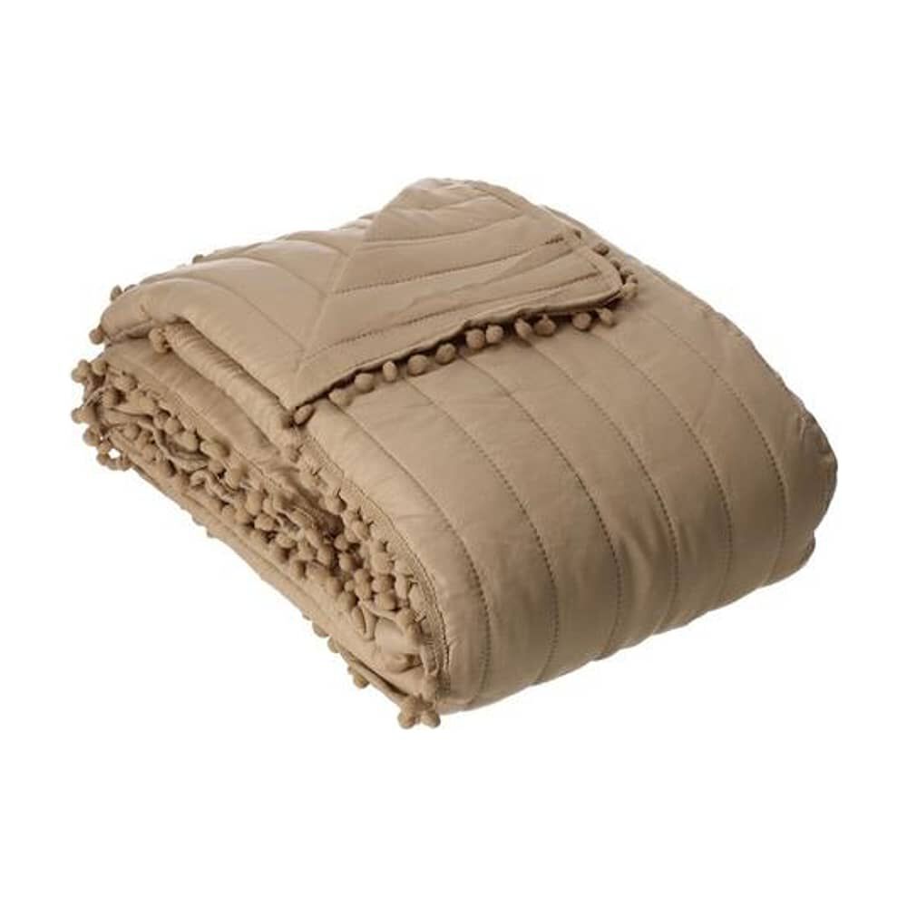 Quilt Andes Pom Pom Taupe 1.5 Plazas image number 2.0