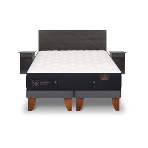 Cama Europea Cic Premium / 2 Plazas / Base Dividida + Set De Maderas