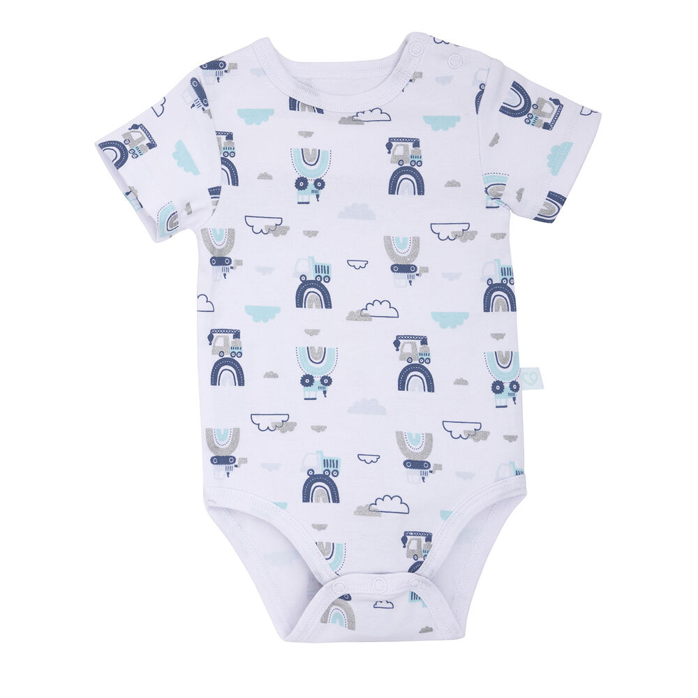 Set 2 Bodys Manga Corta Gris Transportes Niño 18-24 Meses image number 3.0