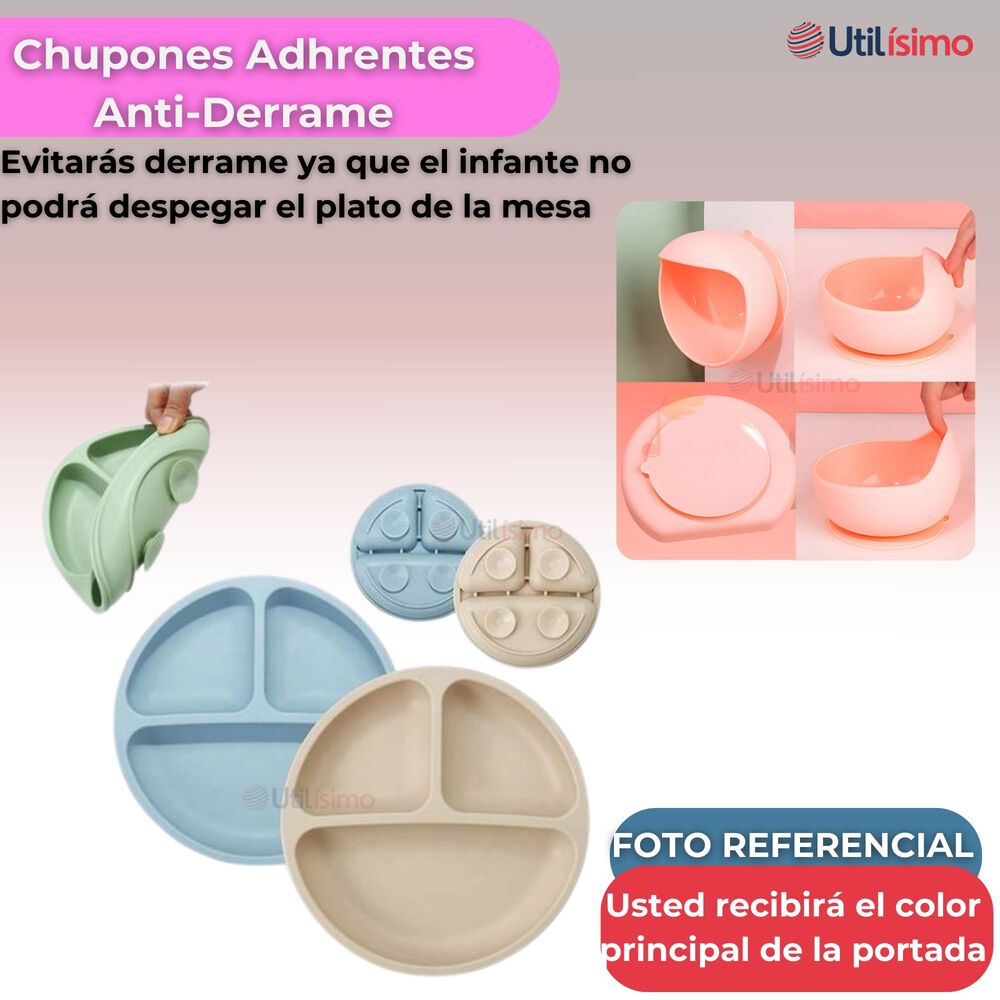 Set De Alimentación Bebé Silicona 5 Piezas Libre Bpa Colores Surtidos image number 2.0