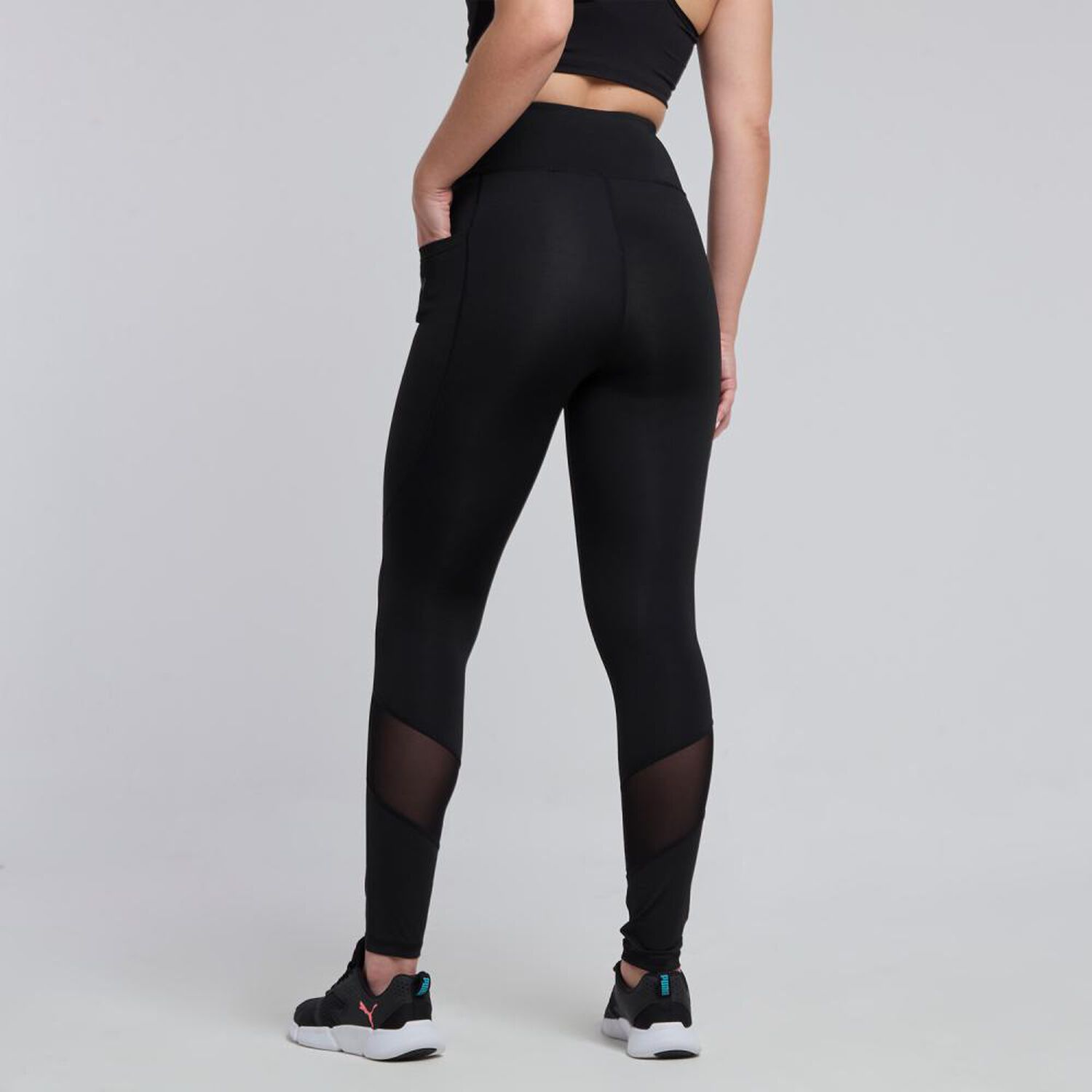Calza Deportiva Lisa Tiro Alto Regular Mujer Wetland image number 3.0