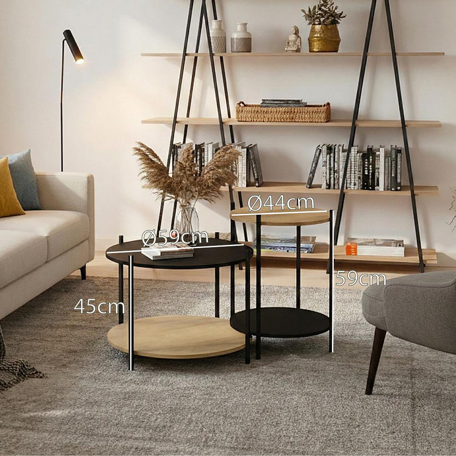 Set 2 Mesas Living Home Mobili Krav image number 5.0