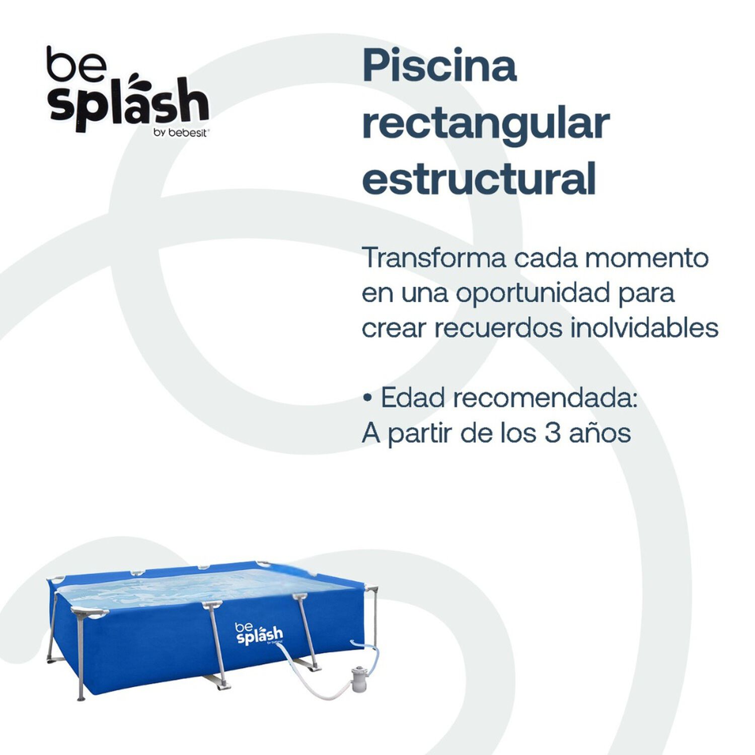 Piscina Estructural Con Filtroskimmer 300x207x65cm Besplash image number 2.0
