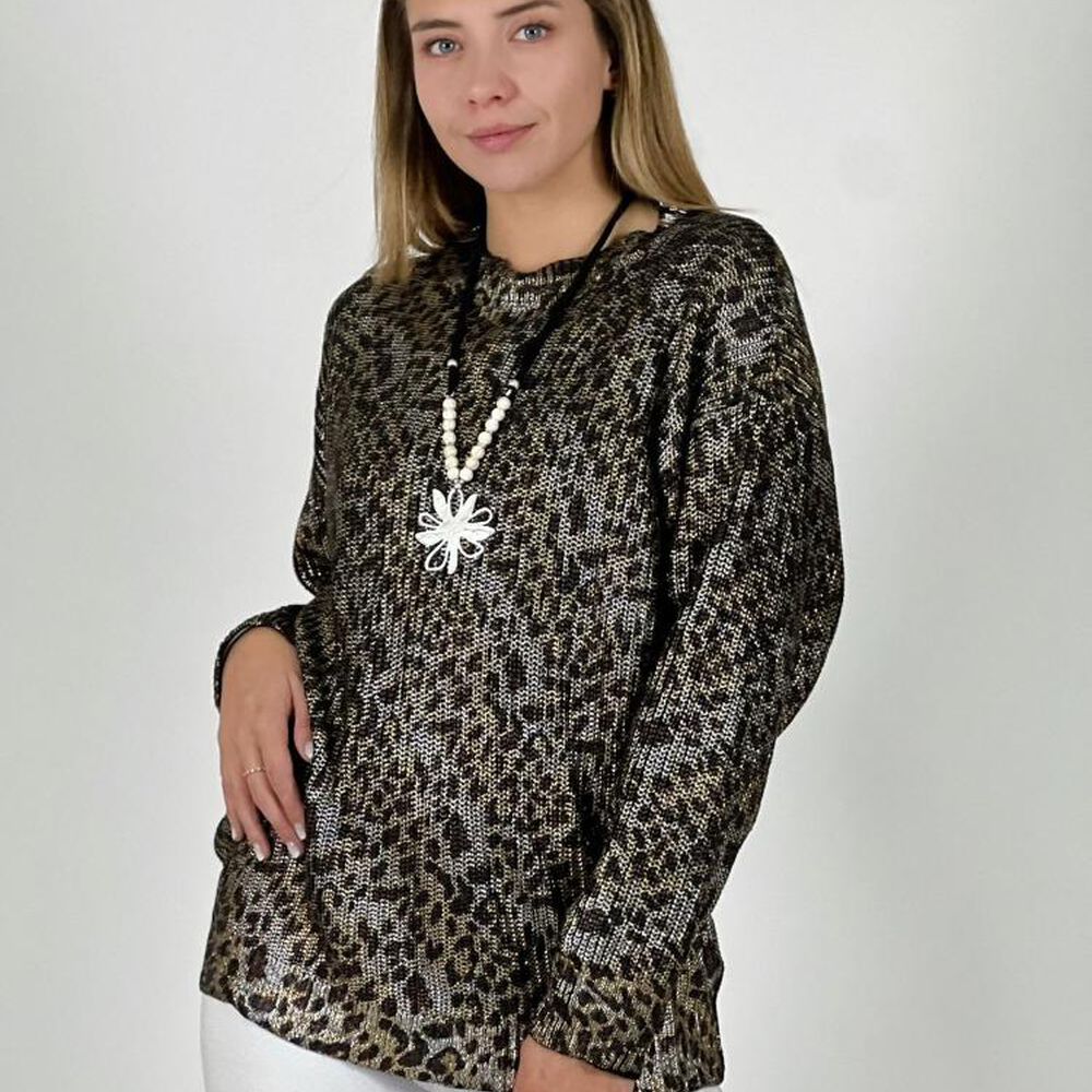 Sweater De Hilo Estampado Print Con Brillos image number 3.0