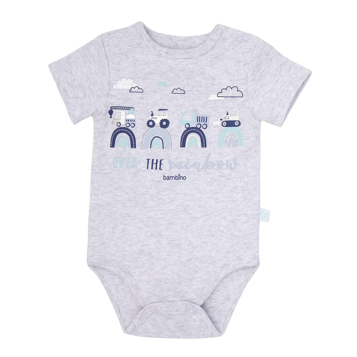 Set 2 Bodys Manga Corta Gris Transportes Ni&ntilde;o 6-9 Meses image number 2.0