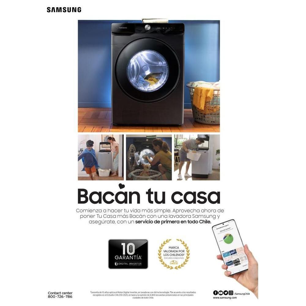 Lavadora Samsung / WA90H4400SW / 9 Kg image number 6.0