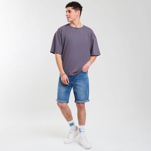 Bermuda Denim Tiro Medio Slim Hombre Skuad