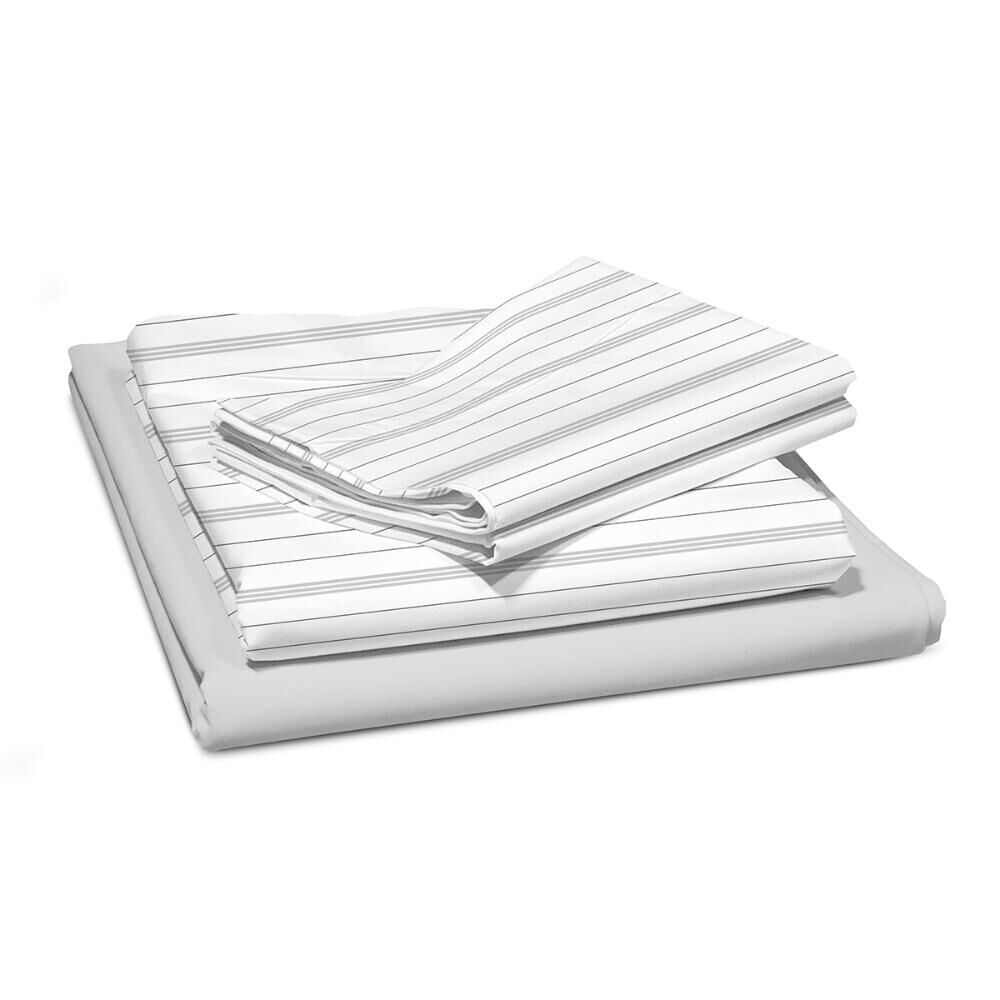 Sabana Andes 180 Hilos Estampada Lineas Gris 1.5 Plazas image number 2.0
