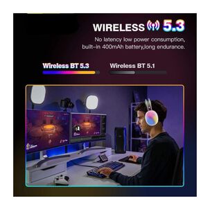 Auriculares Inalambricos Bluetooth 5.3 Micrófono Wk30 Rgb