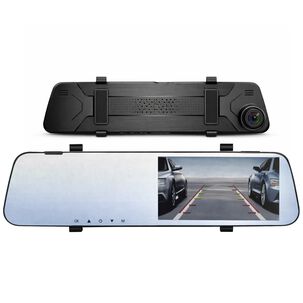 Dashcam Espejo Retrovisor Dual C&aacute;mara Frontal Y Trasera Fhd