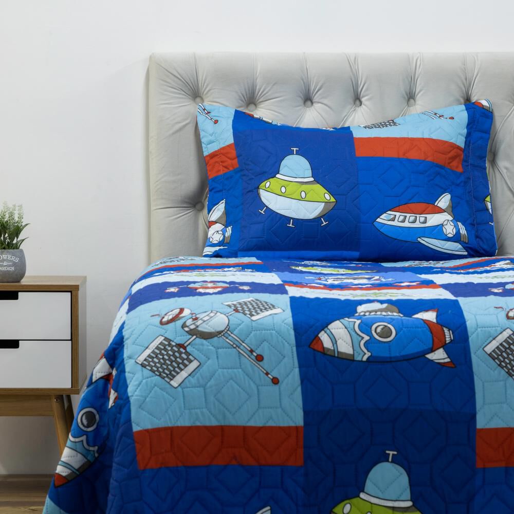 Cubrecama Sherpa Casaideal Kids Espacio / 1.5 Plazas image number 0.0