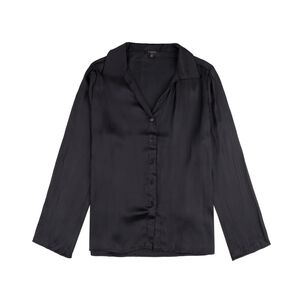 Blusa Abotonada Tipo Camisera Diseño Arrugado Manga Larga Mujer Kimera