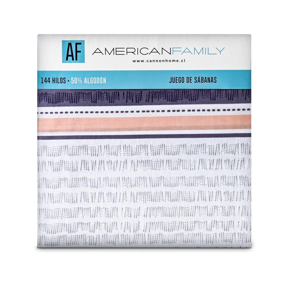 Juego De S&aacute;banas American Family By Cannon Loden / 2 Plazas / 144 Hilos image number 3.0