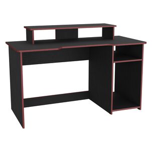 Escritorio Gamer 90,5x136x60 Cm Fm-048r Negro Y Rojo