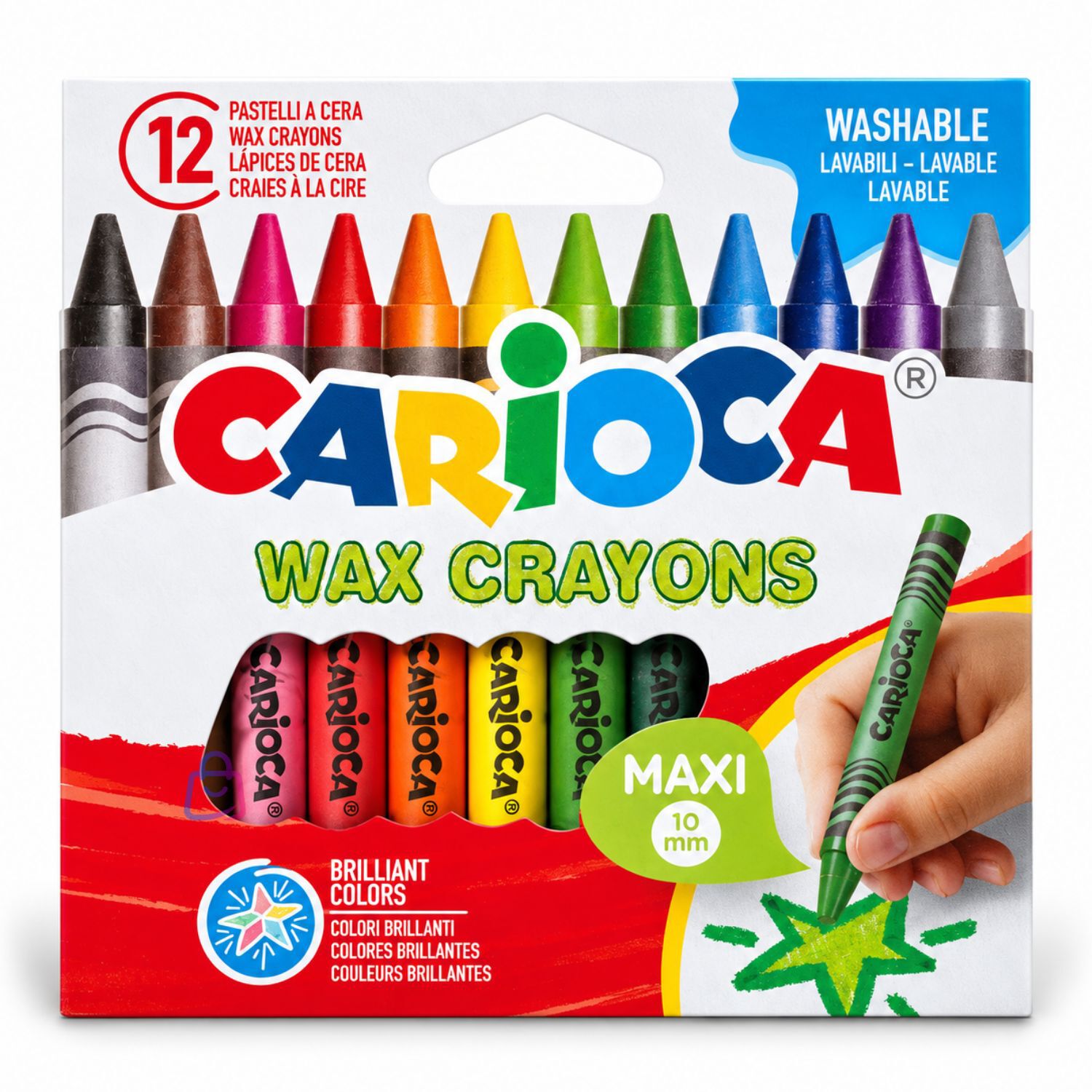 Crayones Jumbo Carioca 12 Colores Lavables Infantiles - Ps image number 3.0