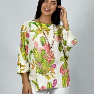 Polera Italiana Con Cactus