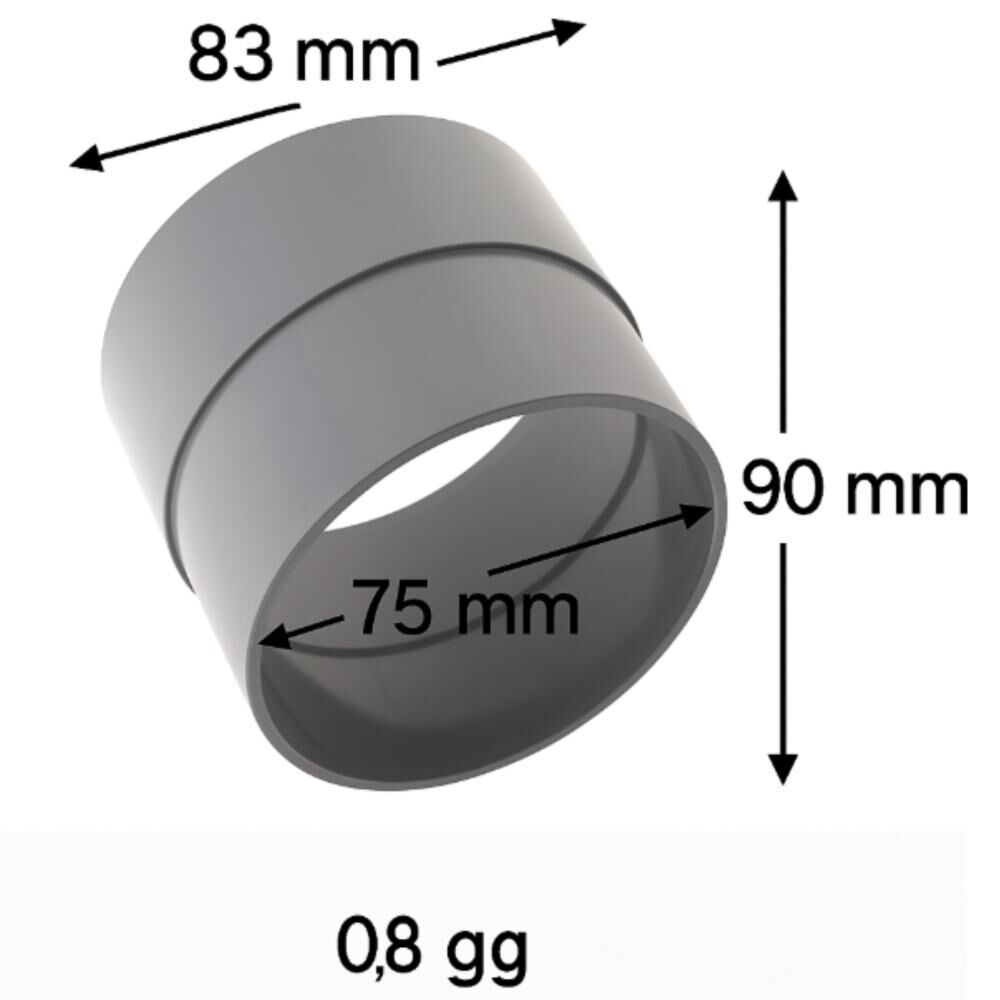 Copla Pvc Sanitario 75 Mm Pvc Sanitario image number 2.0