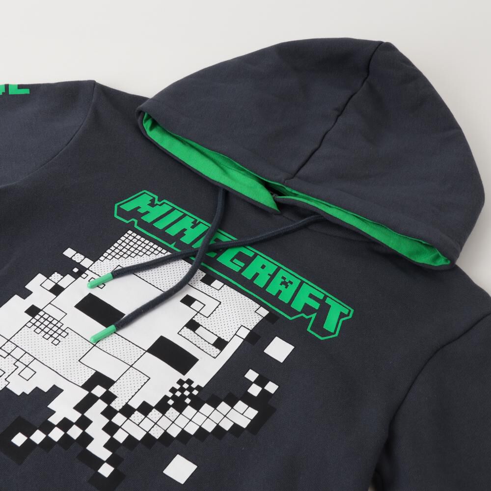 Poler&oacute;n Cerrado Gorro Ni&ntilde;o Creeper Minecraft image number 2.0