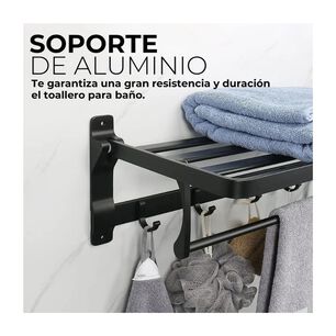 Repisa Toallero Plegable Con Ventosa Organizador Ba&ntilde;o