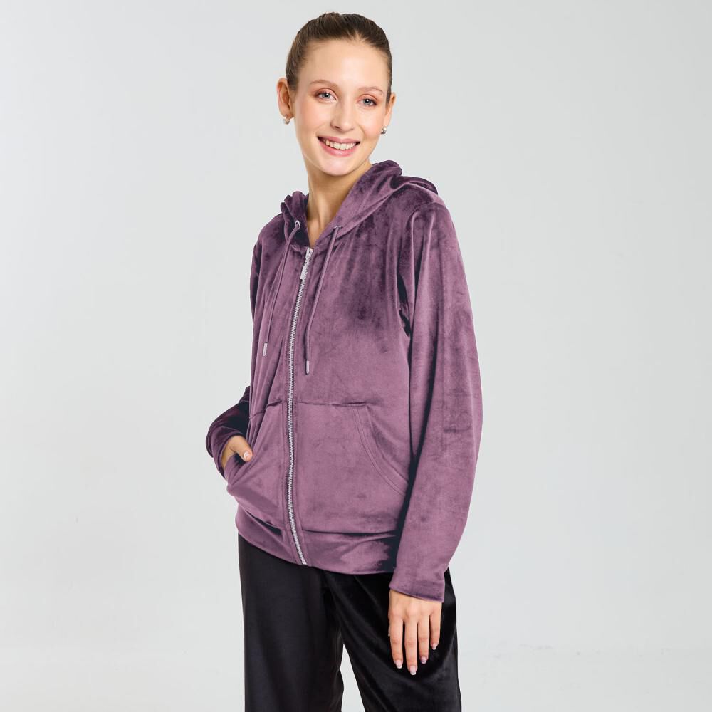 Polerón Deportivo Full Zipper Cuello Redondo Con Capucha Mujer Wetland image number 0.0