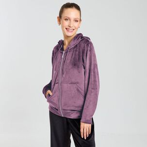 Polerón Deportivo Full Zipper Cuello Redondo Con Capucha Mujer Wetland