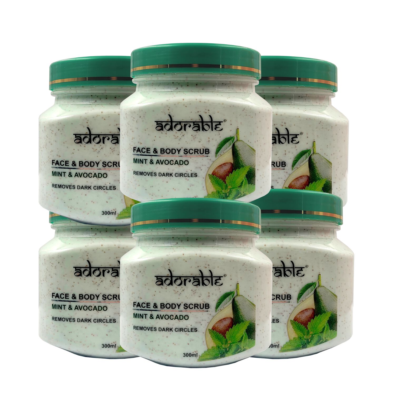Pack 6 Uds Exfoliante Cuerpo Y Rostro Menta-palta 300 Ml image number 0.0