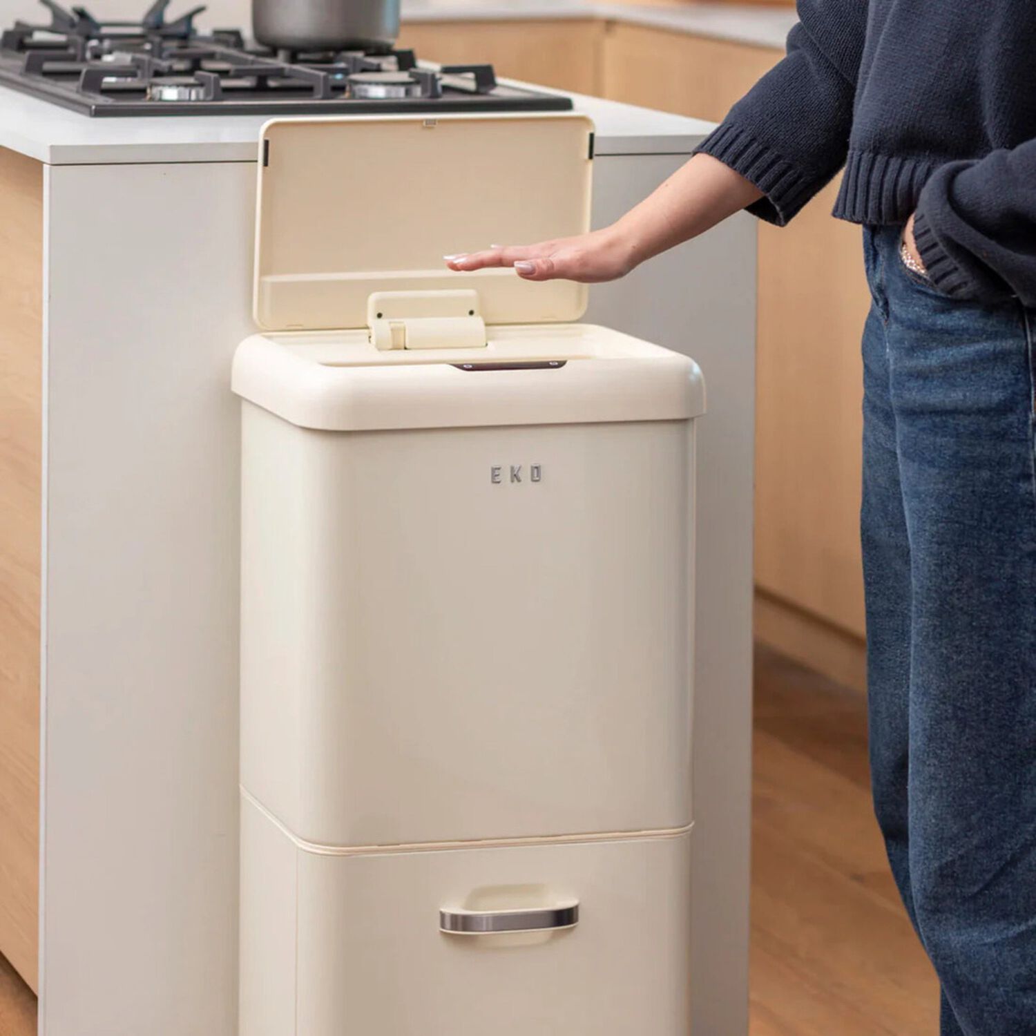 Basurero Vintage 2 Recipientes 32l +18l Sensor Bin Eko image number 7.0
