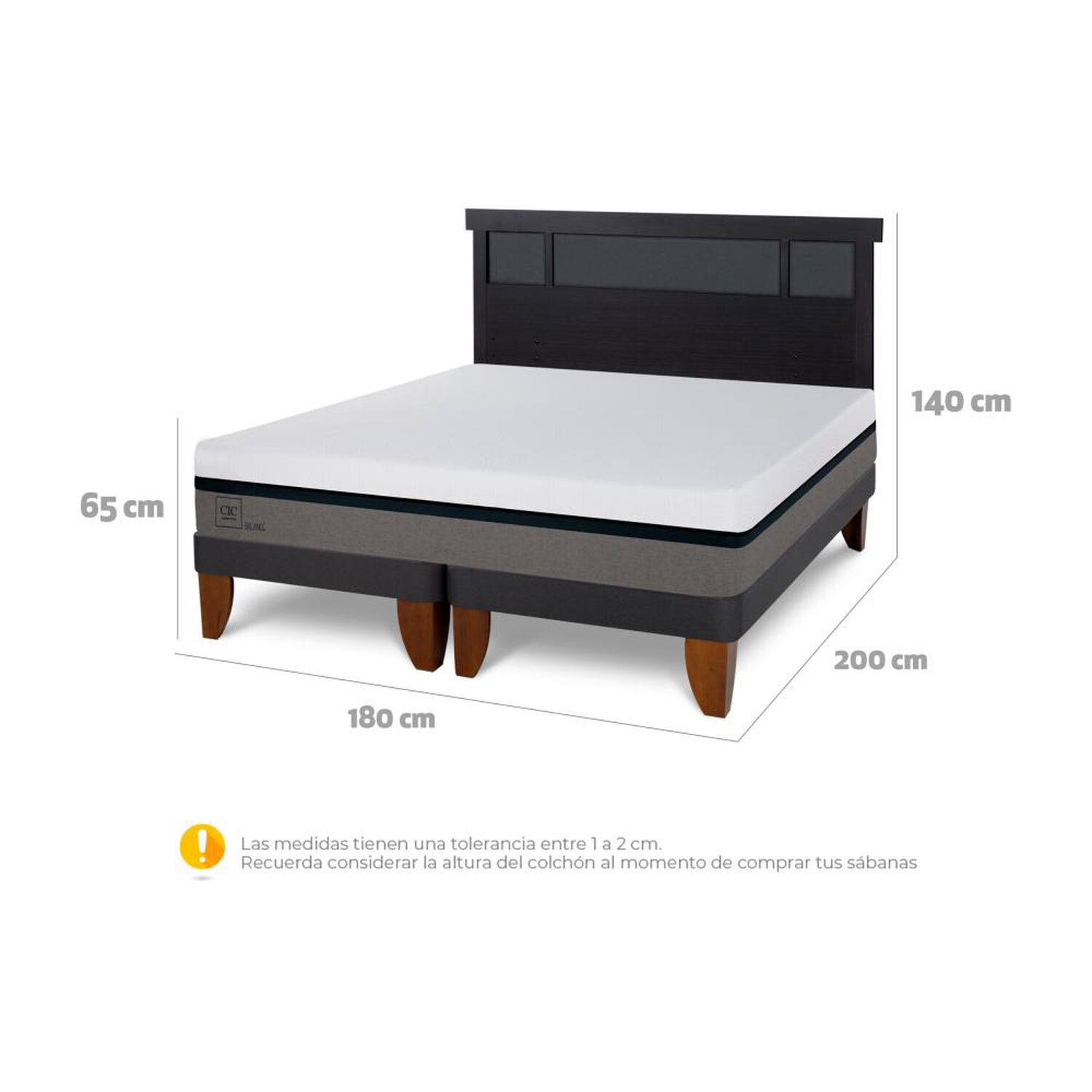 Cama Europea Cic Balance / King / Base Dividida + Respaldo image number 5.0