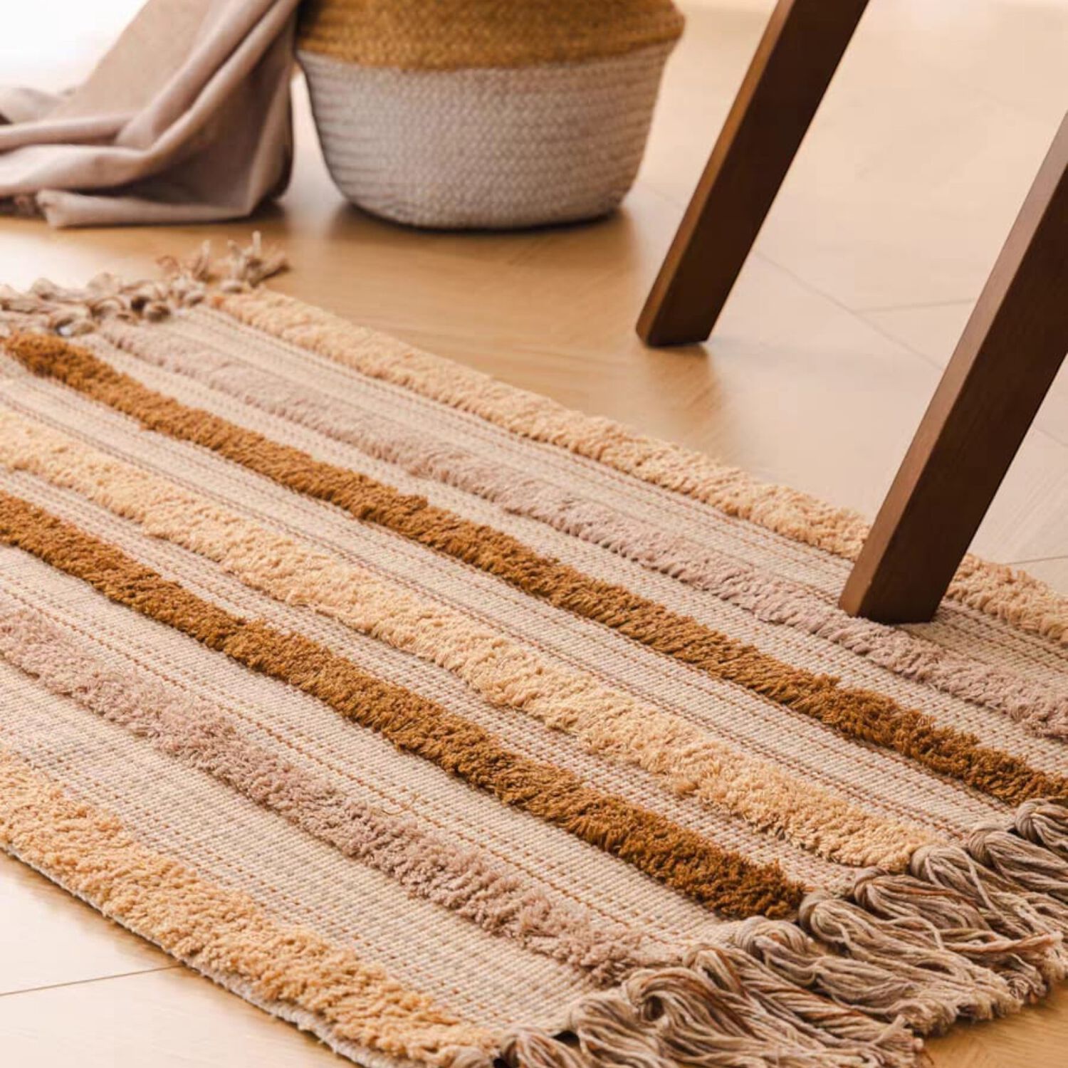 Bajada De Cama Bordada Kilim De Estilo Etnico 60x90cm Md76 image number 2.0