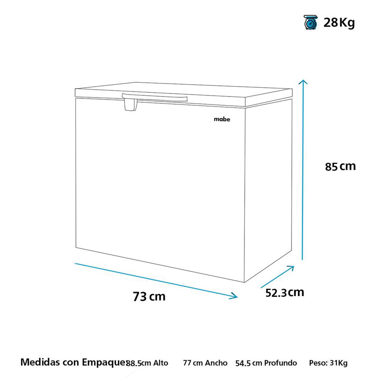 Freezer Horizontal Mabe FDHM150BY1 / Fr&iacute;o Directo / 145 Litros / A+ image number 5.0