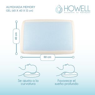 Almohada Gel Ortopédica Viscoelástica Howell Memory 60x40cm