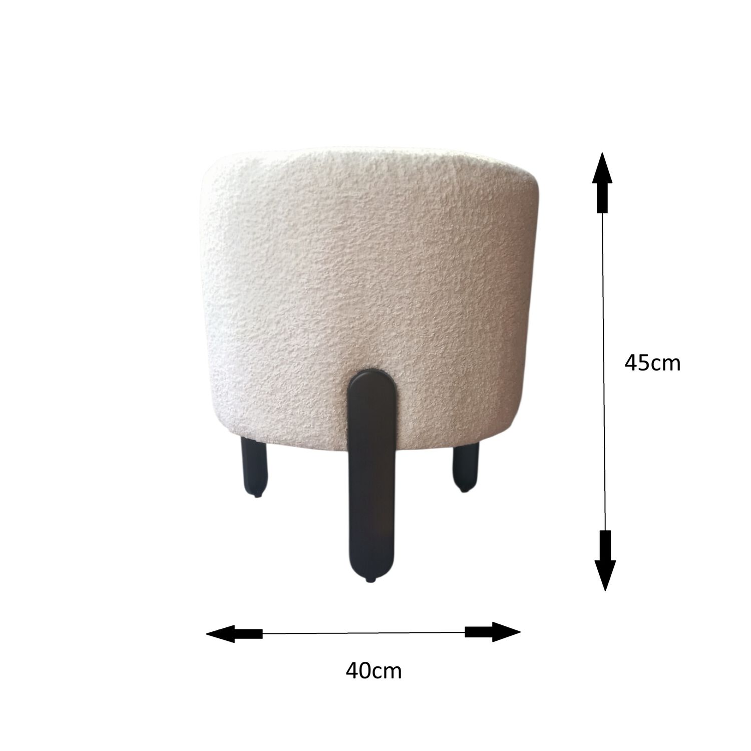 Pouf Redondo 3 Patas Blanco De 40 X 40 X 45 De Alto image number 2.0