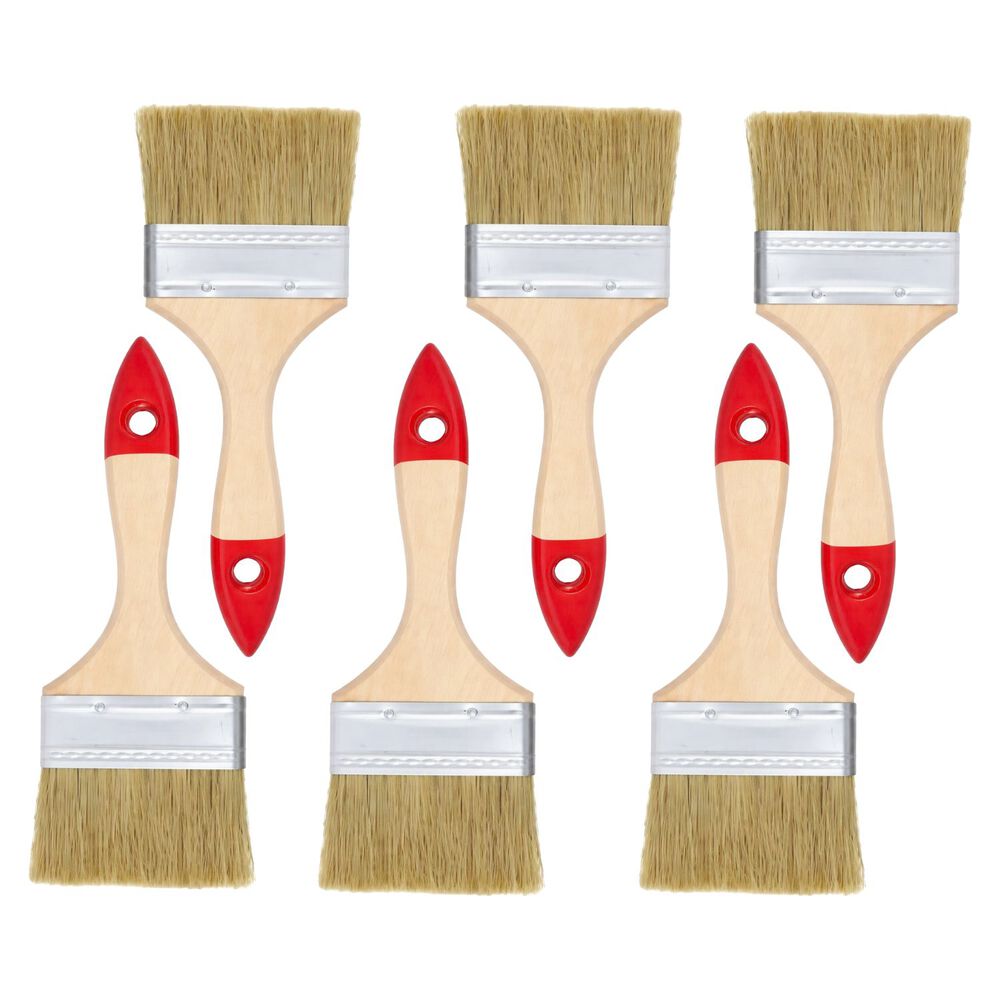 Set 6 Brocha Mango Madera 3 Pulgadas Para Pintura Pintar image number 0.0