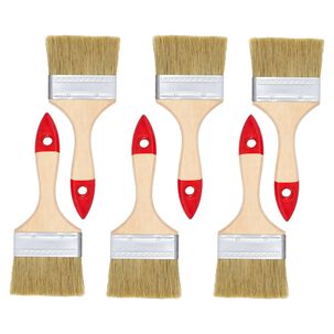 Set 6 Brocha Mango Madera 3 Pulgadas Para Pintura Pintar