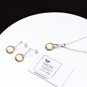 Conjunto Gracia Cristales Genuinos Golden Shadow