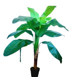 Planta Artificial Banano 120 Cm / 12 Hojas Premium / Arbusto Real