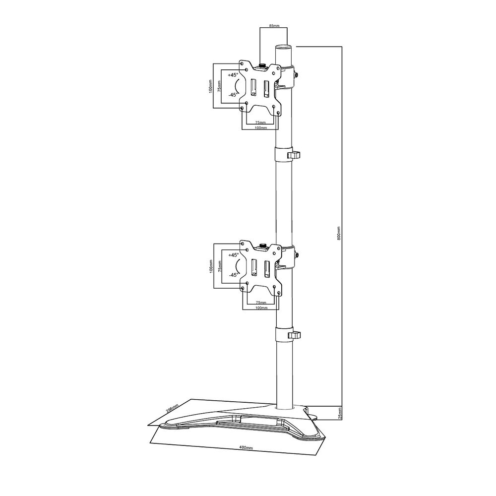 Soporte 2 Monitores Vertical - 13" A 32" - 16 Kg. Articulado image number 1.0