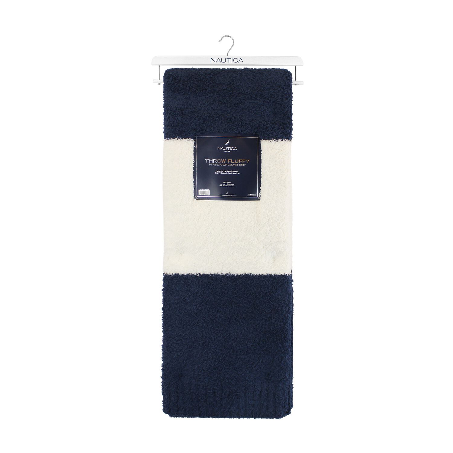 Manta De Franela Nautica 127x152 Fluffy Suavidad Superior Azul Marino image number 5.0