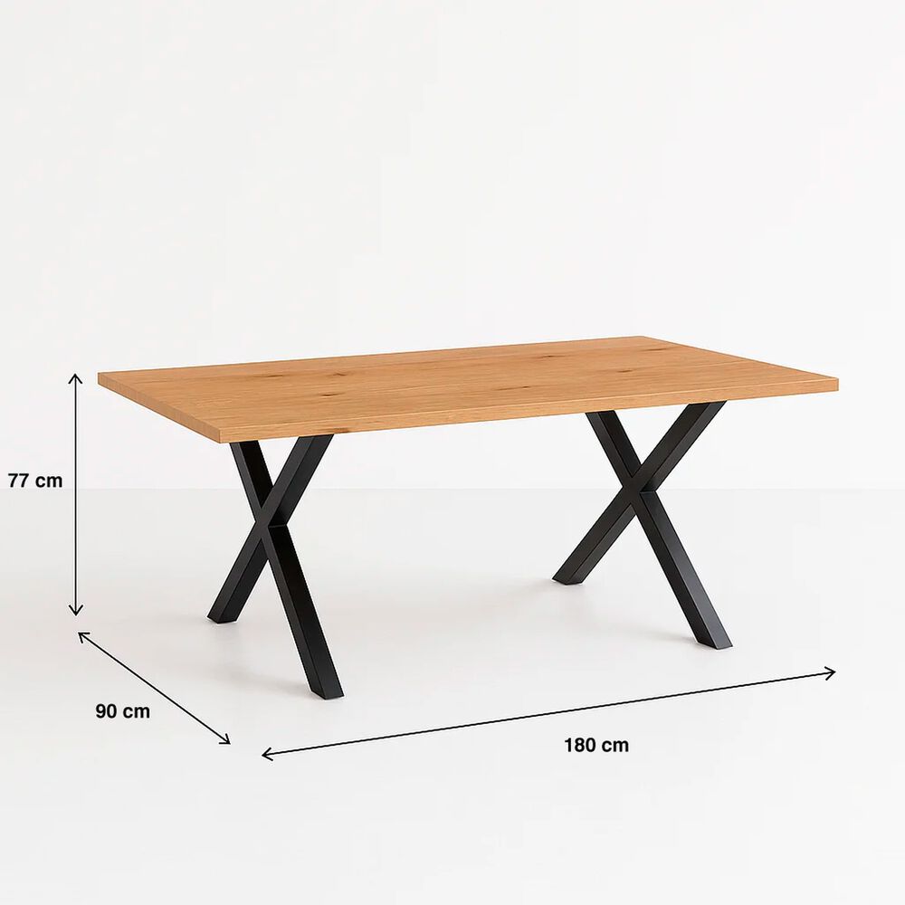 Mesa Industrial Color Madera Y Metal Cross 180x90 image number 10.0