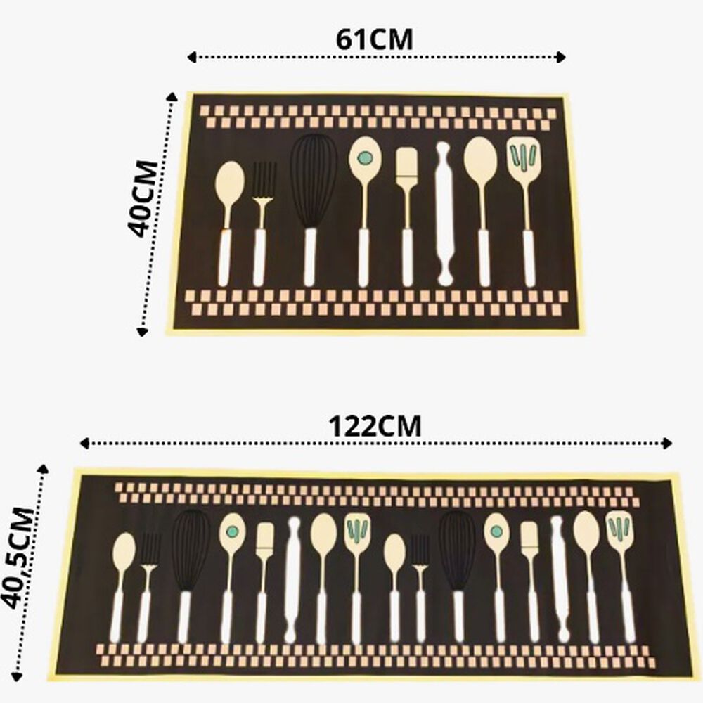 Alfombra Cocina Piso Entrada Antideslizante Caf&eacute; image number 1.0