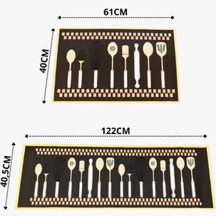 Alfombra Cocina Piso Entrada Antideslizante Caf&eacute;