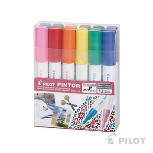 Set 12 Marcadores Pintor Punta Extra Fina Colores Intensos