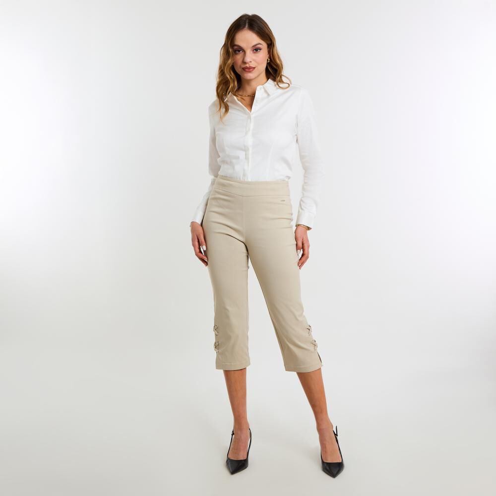 Bermuda Cropped Tiro Medio Slim Mujer Kimera image number 1.0
