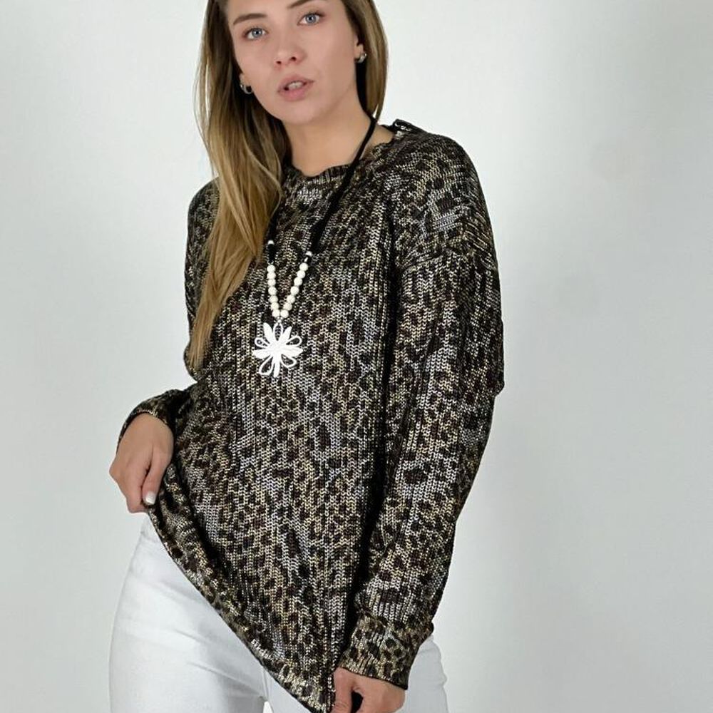 Sweater De Hilo Estampado Print Con Brillos image number 6.0