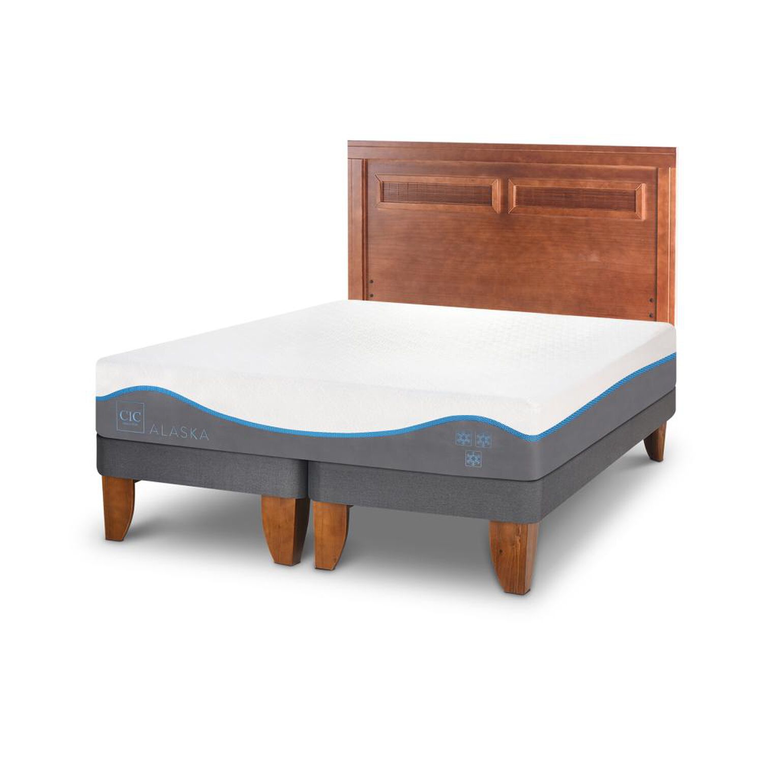 Cama Europea Cic Alaska / King / Base Dividida + Respaldo image number 1.0
