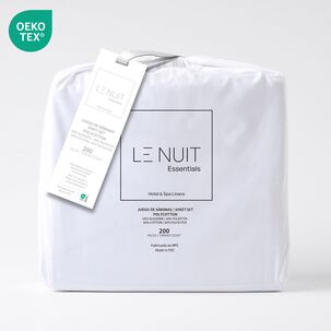 Sábanas 1 Plaza Polycotton 200 Hilos Essentials Liso Blanco