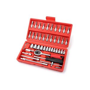 Juego Estuche De Llaves Trinquete Dados Por 46pcs Puntas Metricas