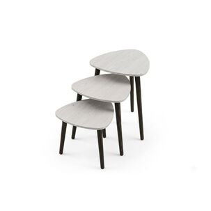 Set 3 Mesas Nido M&aacute;rmol Forma P&eacute;talo Living